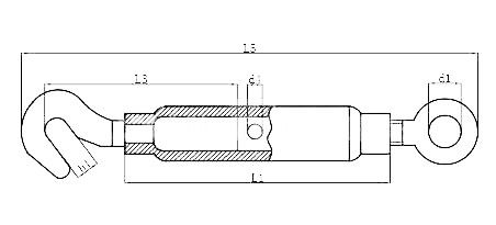 US Tipo Drop Forgiato Galvanizzato Turnbuckle Acciaio inossidabile Hook Eye Turnbuckle