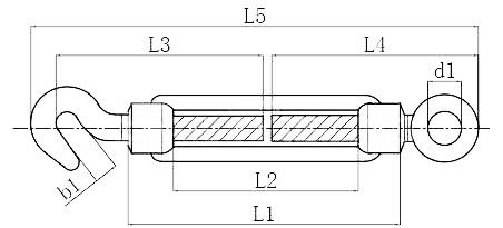 Forgiato galvanizzato DIN1480 Turnbuckle corpo chiuso per l'hardware di attrezzatura marina